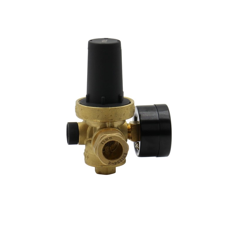 Inta PRVG15 Pressure Reducing Valve with Gauge, 15mm Brass, Water