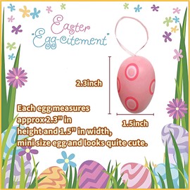 Easter Eggs Hanging Ornaments,Easter Tree Decorations,Colorful Decorative Eggs, Hanging Ceiling,Spring Tree Ornaments with Rope for Crafts Holiday Party Supplies