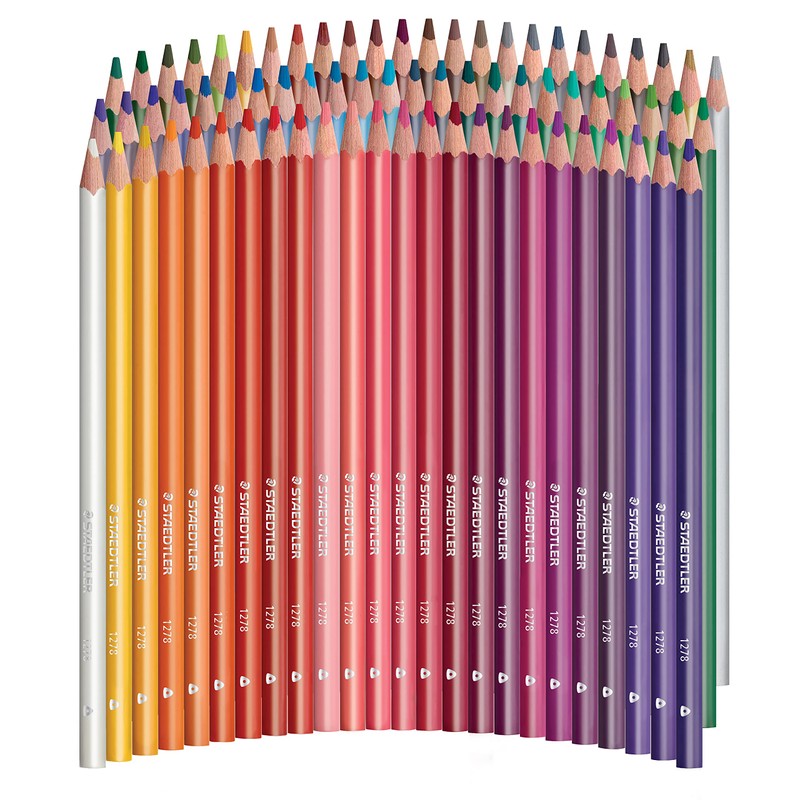 STAEDTLER Colored Pencils Set (72-Pack) - Ergonomic Triangular Barrel, Smooth