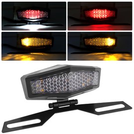 YnGia Motorcycle Tail Light Integrated Brake Stop Light License Plate Light with Bracket, Universal Motorcycle Turn Signal Indicators 12V for Motorbike ATV Dirt Bike Scooter