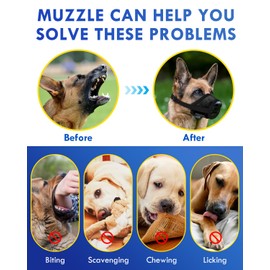 Dog Muzzle, Soft Air Mesh Muzzle for Small Medium Large Dogs Anti Biting Barking Chewing, Breathable Drinkable Adjustable Loop Pets Muzzle for German Shepherd Husky Labrador Retriever (Black,L)