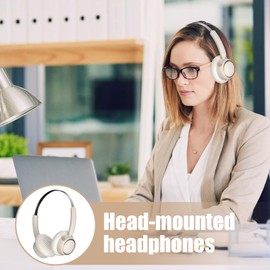 Over Ear Headset - Over Ear Headphones Noise Canceling | Metal Earphones Comfortable Audio All-Day Use for Gym Commuting Running Cycling Entertainment