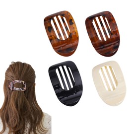 BAIYSFFG 4PCS Flat Hair Claw Clips Women Curved Design Hair Clips for Thick Hair,Curved Design Strong Hold Hair Accessories for Women and Girls