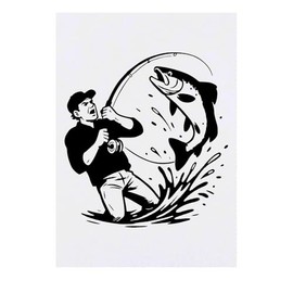 'Fisherman Big Catch' Temporary Tattoo - Water Resistant, Skin-Safe, Non-Toxic Transfer (TO00086225)