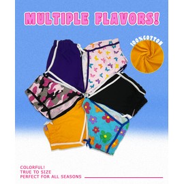 MISS POPULAR Girls 6 Pack Dolphin Shorts Cute Designs Comfy Cotton| Sizes 7/8-14/16 (14/16, Combo C)