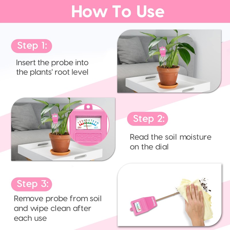 Gouevn Soil Moisture Meter, Soil Tester Plant Moisture Meter for