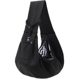YISIMIN Puppy Carrier Sling - Reversible Dog Sling Carrier for Small & Medium Dog Cat, Hand-Free Dog Sling Carrier with Pocket, Soft Comfortable Dog Sling for Walking Subway Shopping Travel(Black)
