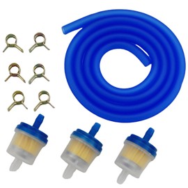 HAUERTZX Gas Fuel Filter Hose Tube Line Compatible for Go Kart Taotao Apollo Trailmaster SSR Scooter Moped ATV Quad Dirt Pit Bike GY6 50cc 90cc 110cc 150cc (Blue)