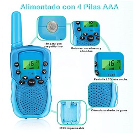Walkie Talkie para Niños con Linterna LCD Retroiluminada,Radio Juguete con 22 Canales,3 Millas Largo de Alcance para Aventuras al Aire Libre,Camping, 