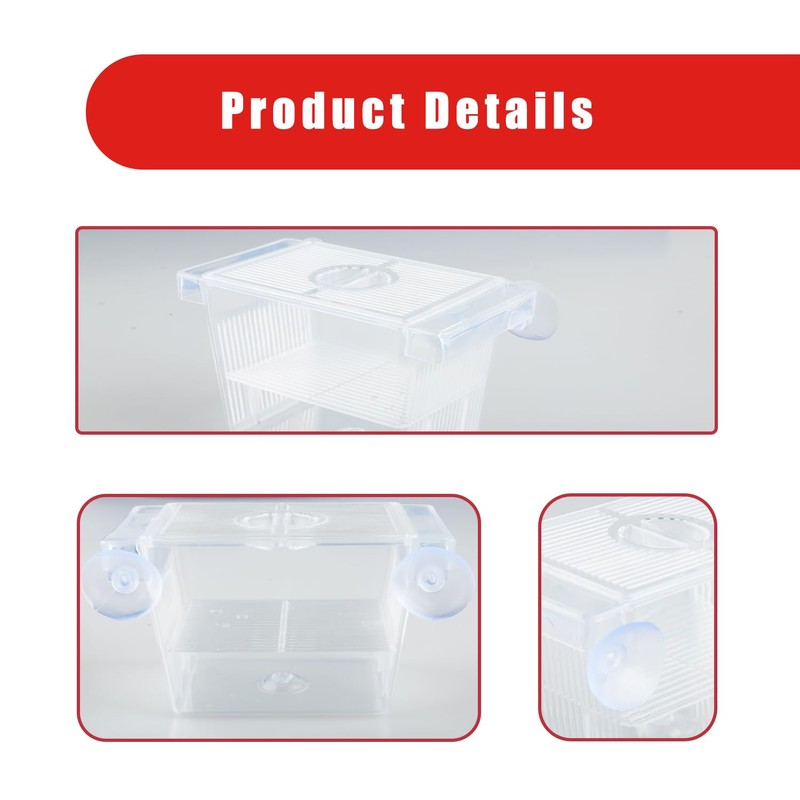 Bojueshaw Aquarium Fish Breeding Box,Acrylic Fish Hatching Incubator Box,Transparent Double-Layer