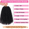 Leeven 12 Inch Pre-looped Yanky Twists Crochet Braids 8 Packs