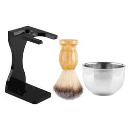 SAFIGLE 1Set Comfortable Shave Brush with Stand and Shaving Bowl Men Grooming Kit Husband present for Daily Use Durable and Easy Cleaning