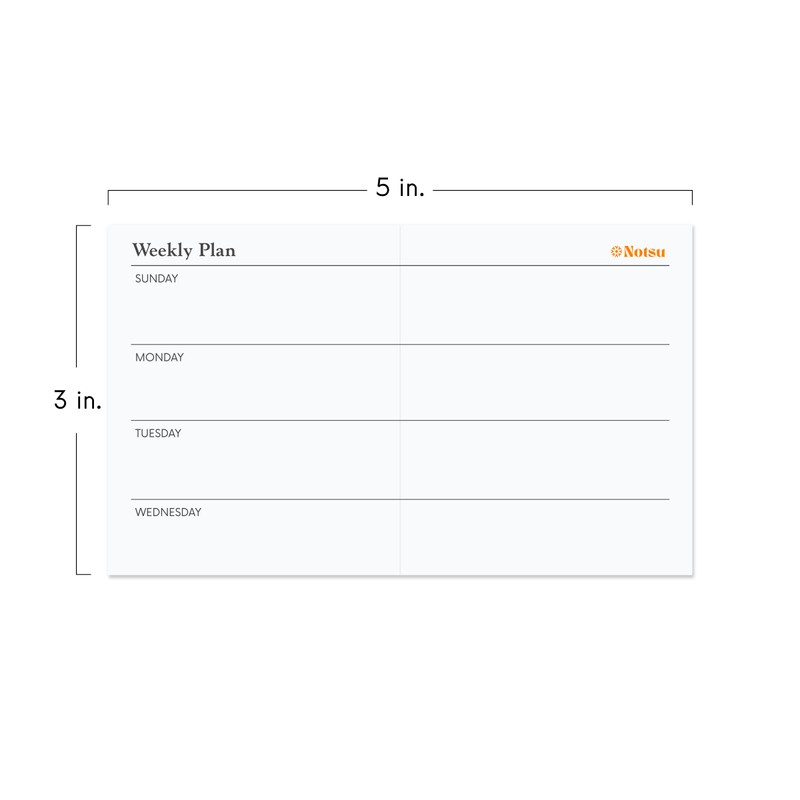 Notsu Week Plan Scored Note Cards (Pack of 50) |