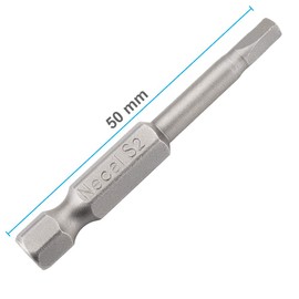 Rocaris 6 pcs 1/4 Inch Hex Shank Long Magnetic Square Head Screwdriver Bits Set Power Tools SQ1, SQ2, SQ2.7, SQ3, SQ4, SQ5 For Poket Hole Jig- 2 inch Length