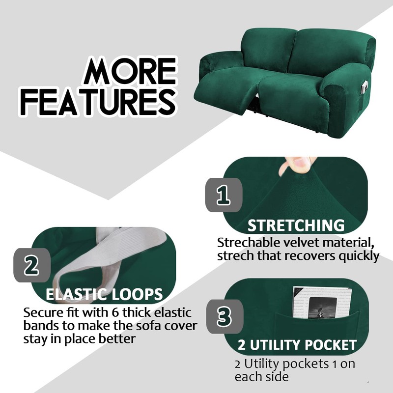 ULTICOR Extra Wide 75" - 100", Reclining 2 Seater Sofa