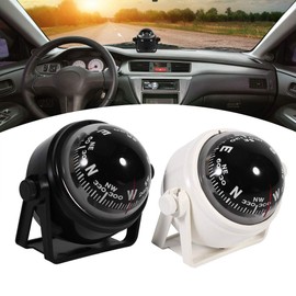 Voyager Compass, Marine Electronic Compass Car Mount Compass Voyager Bracket Mount Compass Dashboard Compass for Trucks Car Watercraft Boat Caravan Camping (Black)