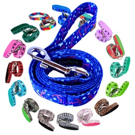 EcoBark Luxurious Comfort Dog Leash - Eco-Friendly Durable Heavy Duty Strap, Padded Handle for Pulling, Bright Colors - Leash Lead for Full Control When Dog Training and Walking (Nautical)