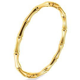 Heyjoin Women's Stainless Steel Bracelet Crystal Oval Bangle Round Bracelets (Digital Gold)