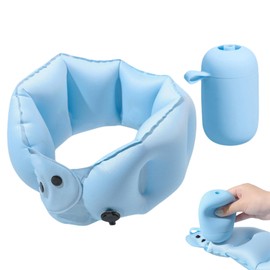 Inflatable Travel Neck Pillow - Compact Air Travel Pillow - U Shaped Support Sleeping for Flights Backpacking Traveling Road Sports Outdoors Home Plane Car Women Men Adults Kids Toddler