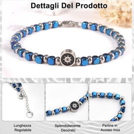 FANCIBAND Men's anchor steering wheel lucky charm stainless steel gifts for my son, dad, brother, boyfriend, husband, grandpa, granddaughter, uncle connection, stainless steel stone, not applicable