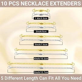 MKCYD Necklace Extender with Magnetic Clasps, Gold and Silver Magnetic Necklace Clasps and Closures with Necklace Extenders for Women