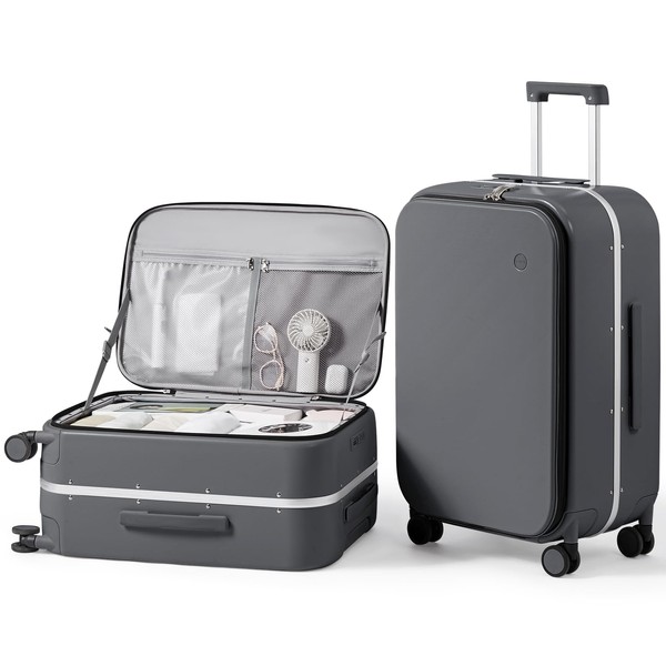 mixi 24 Inch Checked Luggage PC Hard Shell Suitcase Top
