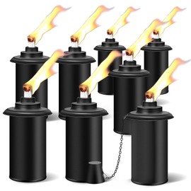 ZSPENG 8 Pack Torch Replacement Canisters, 16oz Bamboo Lantern Refillable Torches, Decorative Citronella Torch Canister for Yard, Patio, Deck, Garden Decor, Party