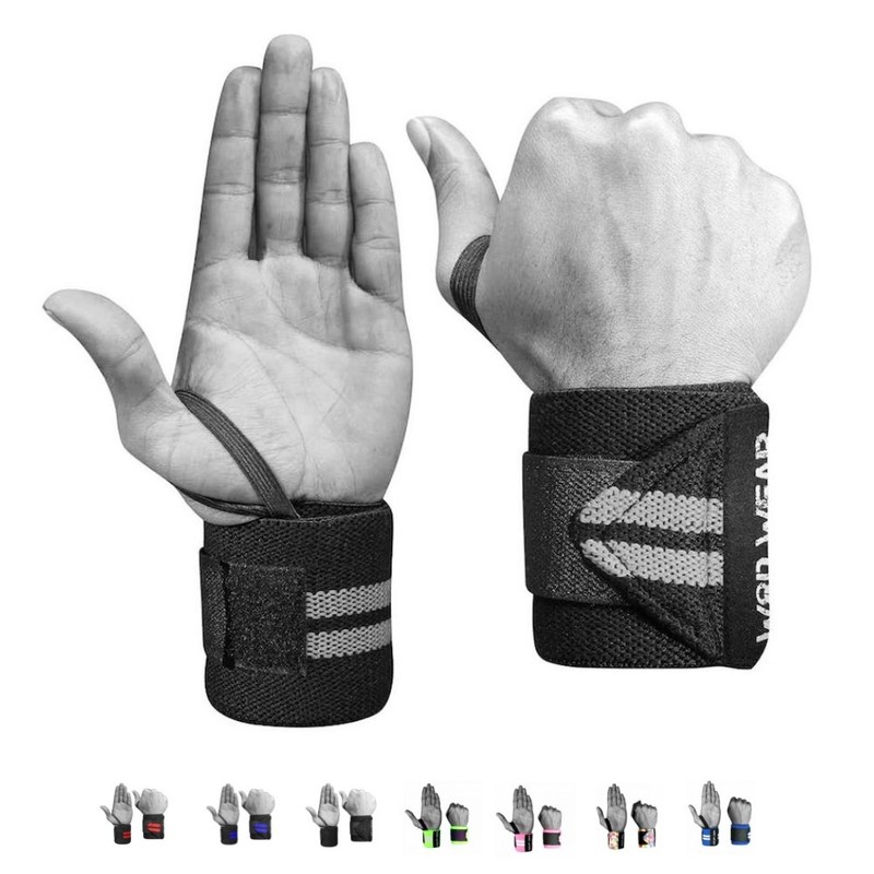 WOD Wear Elastic Wrist Wraps for Powerlifting, Strength Training, Bodybuilding,