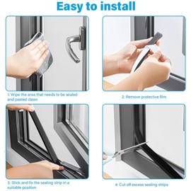 Cinta de sellado de espuma, JASUVII Sellado Puerta Ventana, Burlete autoadhesivo de goma de neopreno para puertas y ventanas, Insonorización, puerta corrediza (12mm x 6mm x 10m)