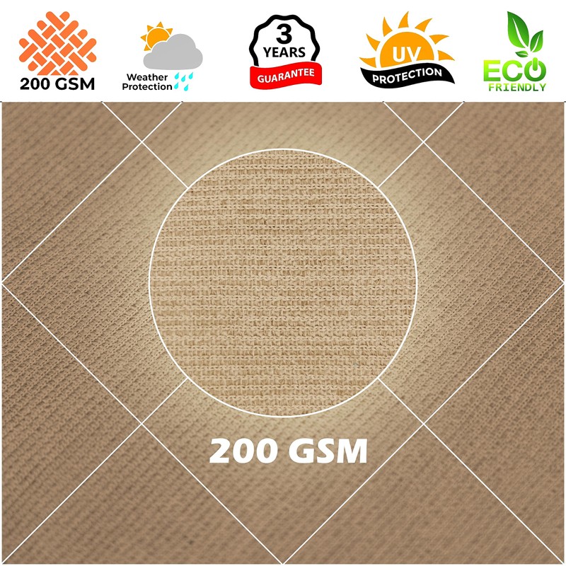 Royal Shade 8' x 12' Sand Beige Rectangle Sun Shade