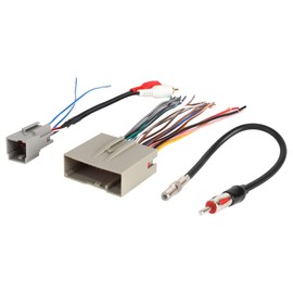 NuIth Car Radio Stereo Wire Harness Connector Antenna Adapter for Ford 2006-2012, Lincoln 2006-2010, Mercury 2006-2009 Fit OEM Radio Amplifier Wiring Harness RCA Adaptor Plug Installation