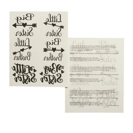 1 x Sibling Tattoo Card - Big/Little Sister/Brother in Black - Temporary Skin Tattoo (1)