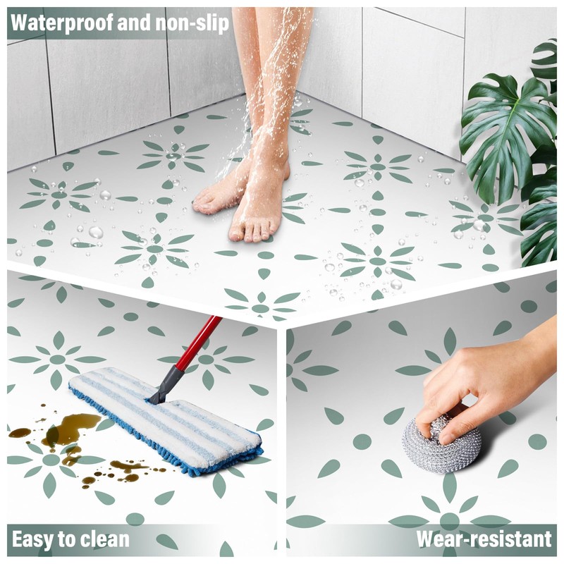 Peel & Stick Floor Tiles Self Adhesive Vinyl Flooring for