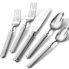 KINGSTONE Retro Rope-Pattern Silverware Set, 5-Piece Flatware Set Cutlery Set