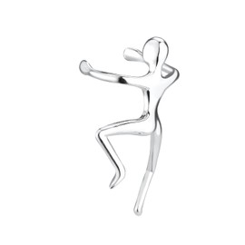 Ear Cuff Climbing Human - 925 Sterling Silver Climber Clip On Cartilage Earring