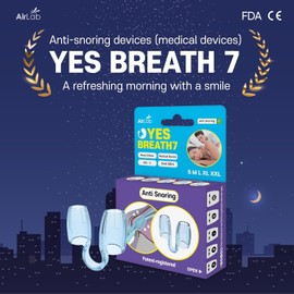 YES BREATH7 Anti Snoring Nose Clip, Effective Stop Snoring Devices Solution for Men Women, Snore Stopper Better Sleep, Add Cool Mint, 4 Count (Medium) in a Pack (Adult Size)