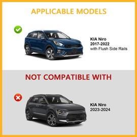 Tuyoung 220lbs Lockable Roof Rack Cross Bars Compatible with KIA NIRO 2017 2018 2019 2020 2021 2022, Heavy Duty Aluminum Roof Rails Crossbars Cargo Bars Canoe Snowboard Rooftop Black Carrier Luggage