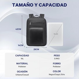Mochila para Laptop Arctic Hunter Slim 16L para Hombres y Mujeres, Nylon Resistente al Agua, Ligera, con Múltiples Bolsillos para Oficina y Universidad