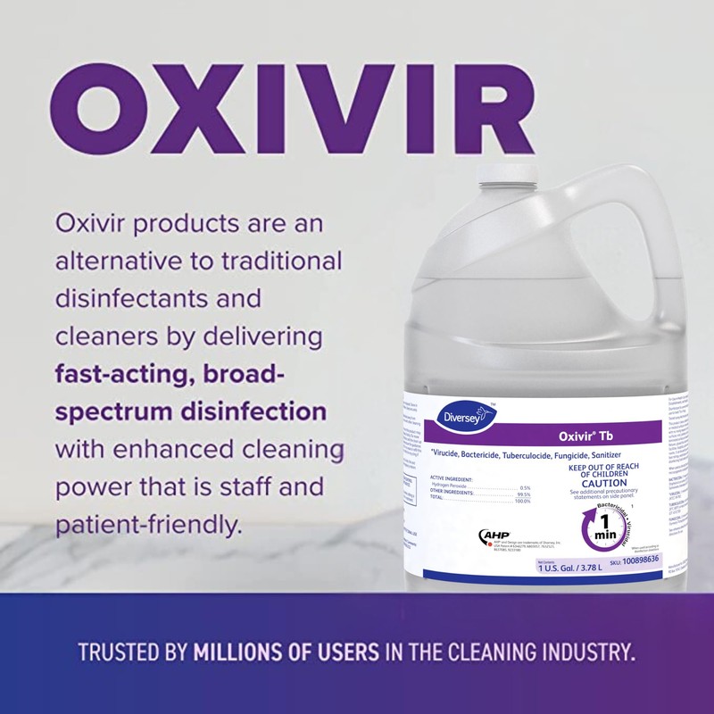 Oxivir Diversey 100898636 Tb One-Step Disinfectant Cleaner, Hospital Grade Accelerated