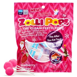 Zollipops - Holiday Strawberry Pack - Clean Teeth Lollipops, 3.1 Oz