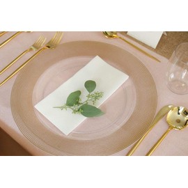 Charger Plates With Gold Rim - 13" | White, Gold Rope Textured | Pack of 4