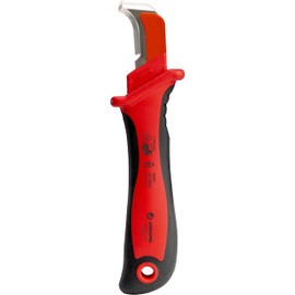 Jonard Tools KN-200INS 1000V Insulated Sheathing Knife for Cable & Duct Slitting and Dismantling, VDE Certified - Ideal for Electricians and Telecom Use