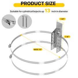 ZhouDaShu 2 Set Expansion Tank Mounting Bracket for Hot Water Heater,Thermal Expansion Tank Holder with 2 Earthquake Straps,Support 5-Gallon Hot Water Tanks up to 13 inches in Diameter