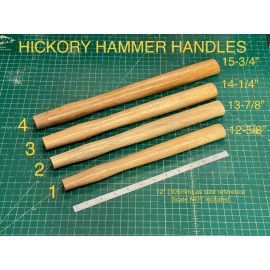 Unbranded (1) Hickory Hammer Handle, oval eye, machinist/ engineers/ blacksmith hammer - Size 1: 12-5/8 Long, 7/8x5/8 Eye