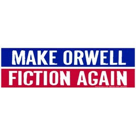 Peace Resource Project Make Orwell Fiction Again Red White and Blue 1984 Small Car Bumper Sticker Window Laptop Bike Decal 6-by-2 Inches