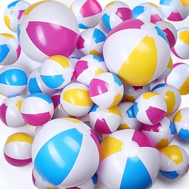 Zhanmai 30 Pcs Beach Ball 4 Color 4-5 Inch 8-12 Inch Inflatable Beach Balls Party Favors for Summer Outdoor Party Birthday Pool Party Toys Summer Outdoor Activity Fun Gifts