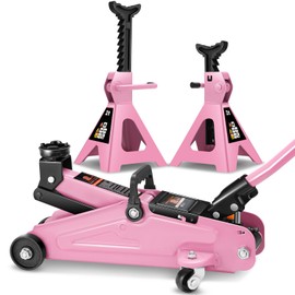 CAAP DRIVEN Low-Profile Hydraulic Trolley Jack & Floor Jack Set with 2 Ratchet Stands, 4000 lbs (2 Ton) Load Capacity CAAP-TOLS-FJK-2T-SET-BU