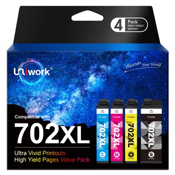 702XL 702 XL 702 Ink Cartridges - Uniwork Remanufactured Ink
