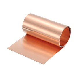 uxcell Copper Sheet Roll 2500mm x 150mm x 0.03mm, 6" x 8.2ft 38 Gauge 99.9% Pure Copper Flashing Strip Metal Foil Plate for Electricity DIY Projects (Multiple Sizes)