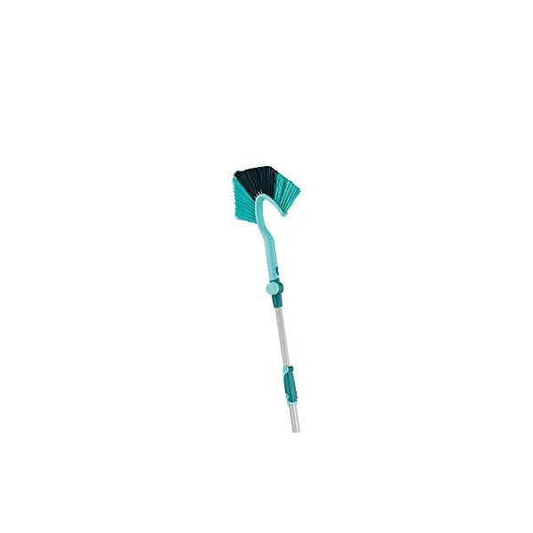 Leifheit Dusty Telescopic Cobweb Duster, Cobweb Brush with Extendable Handle, Broom with Adjustable Angle Joint for Cleaning Corners, 1.3-2.2 m, Blue